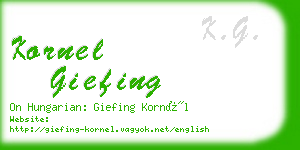 kornel giefing business card